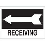 image of Brady B-555 Aluminum Rectangle Black Traffic Control Sign - 14 in Width - 41034