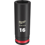 image of Milwaukee SHOCKWAVE Impact Duty 49-66-6158 6 Point 16 mm Deep Socket - Forged Steel - 3/8 in Drive - 2.56 in Length - 58123