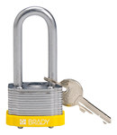 Brady Yellow Steel 5-pin Keyed & Safety Padlock 143148 - 1 5/16 in Width - 1 1/5 in Height - 17/64 in Shackle Diameter - 1 Key(s) Included - 754473-20820