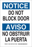 image of Brady B-555 Aluminum Rectangle White Door Sign - 7 in Width x 10 in Height - Language English / Spanish - 124983
