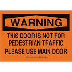 image of Brady B-302 Polyester Rectangle Orange Door Sign - 14 in Width x 10 in Height - Laminated - 11135