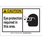 image of Brady B-401 Polystyrene Rectangle Yellow PPE Sign - 10 in Width x 7 in Height - 21797