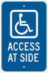 image of Brady B-959 Aluminum Rectangle Blue Disabled Parking & Building Access Sign - 12 in Width x 18 in Height - Reflective - 91354