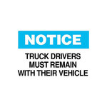 image of Brady B-401 High Impact Polystyrene Rectangle White Truck Driver Instruction Sign - 14 in Width x 10 in Height - 25834