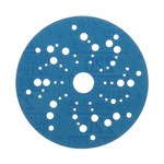 image of 3M Hookit Blue Abrasive Ceramic Aluminum Oxide Hook & Loop Disc - 5 in Diameter Multi-Hole Vacuum Holes - 36162