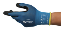 image of Ansell Hyflex INTERCEPT 11-524VP Black 9 Cut Resistant Glove - Light Duty Grade - ANSI/ISEA Level A4 Cut Resistance - Nitrile Foam Palm Coating - 185 mm - 270 mm Length - Smooth Finish - 11524VP090