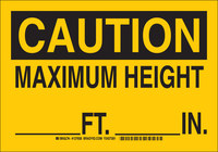 image of Brady B-555 Aluminum Rectangle Yellow Equipment Safety Sign - 10 in Width x 7 in Height - 127656
