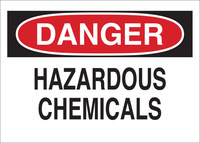 image of Brady B-555 Aluminum Rectangle White Hazardous Material Sign - 10 in Width x 7 in Height - 43017