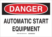 image of Brady B-555 Aluminum Rectangle White Equipment Safety Sign - 10 in Width x 7 in Height - 42468