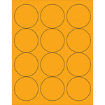 image of Tape Logic LL194OR Circle Laser Labels - 2 1/2 in x 2 1/2 in - Permanent Acrylic - Fluorescent Orange - 14786