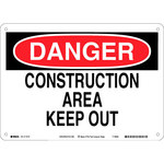 image of Brady B-563 High Density Polypropylene Rectangle White Construction Site Sign - 14 in Width x 10 in Height - 116172