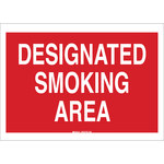 image of Brady B-302 Polyester Rectangle Red Smoking Area Sign - 10 in Width x 7 in Height - Laminated - 88411