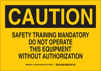 image of Brady B-555 Aluminum Rectangle Equipment Safety Sign - 14 in Width x 10 in Height - 127689