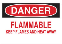 image of Brady B-120 Fiberglass Reinforced Polyester Rectangle White Flammable Material Sign - 14 in Width x 10 in Height - 71932