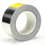 image of 3M 3302 Silver Aluminum Tape - 2 in Width x 36 yd Length - 3.6 mil Total Thickness - 65822