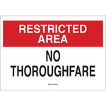 image of Brady B-555 Aluminum Rectangle White Restricted Area Sign - 10 in Width x 7 in Height - 40747