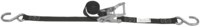 image of Lift-All Load Hugger Polyester Zinc Plated Open Hook Load Tie Down 60106X16 - 1 in x 16 ft - Black