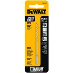 image of Dewalt 11/64 in Jobber Length Drill Bit DW1311 - 3 5/8 in Overall Length - 2 7/16 in Flute - Titanium