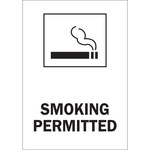 image of Brady B-555 Aluminum Rectangle White Smoking Area Sign - 10 in Width x 14 in Height - 42723