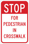 image of Brady B-555 Aluminum Rectangle White Pedestrian & Crosswalk Sign - 12 in Width x 18 in Height - 124419