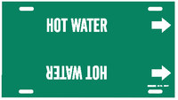 image of Brady 4335-F Strap-On Pipe Marker, 6 in to 7 7/8 in - Water - Plastic - White on Green - B-915 - 67444