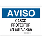 image of Brady B-401 Plastic Rectangle White PPE Sign - 10 in Width x 7 in Height - Language Spanish - 39018