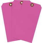image of Brady 102061 Fluorescent Pink Rectangle Cardstock Blank Tag - 2 5/8 in 2 5/8 in Width - 5 1/4 in Height - 01285