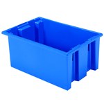 Akro-Mils 0.8 ft, 6.1 gal 55 lb Blue Industrial Grade Polymer Stackable Tote - 19 1/2 in Length - 13 1/2 in Width - 8 in Height - 35200 BLUE