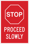 image of Brady B-555 Aluminum Rectangle Stop Signs, Traffic Control Signs & Banners Sign - 12 in Width x 18 in Height - 124428