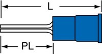 image of 3M Scotchlok MNG14-47PK-A Blue Insulation Grip Nylon Insulation Grip Pin Terminal - 0.9 in Length - 0.47 in Pin Length - 0.2 in Max Insulation Outside Diameter - 0.075 in Pin Diameter - 98166
