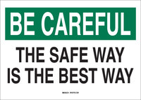 image of Brady B-120 Fiberglass Reinforced Polyester Rectangle White Safety Awareness Sign - 20 in Width x 14 in Height - 72936