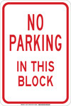 image of Brady B-555 Aluminum Rectangle White Parking Restriction, Permission & Information Sign - 12 in Width x 18 in Height - 129735