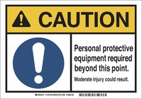 image of Brady B-869 Polypropylene Rectangle White Safety Awareness Label - 14 in Width x 10 in Height - 145757