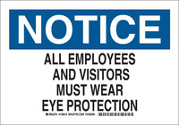 image of Brady B-555 Aluminum Rectangle White PPE Sign - 10 in Width x 7 in Height - 128808