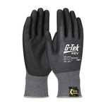 image of PIP G-Tek KEV 09-K1630 Gray/Black XL Cut-Resistant Gloves - ANSI A4 Cut Resistance - Nitrile Foam Palm & Fingers Coating - 10 in Length