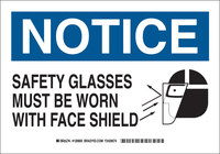 image of Brady B-555 Aluminum Rectangle White PPE Sign - 10 in Width x 7 in Height - 128898