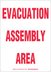image of Brady B-302 Polyester Rectangle White Emergency Evacuation Sign - 10 in Width x 14 in Height - Laminated - 103592