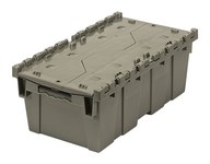 image of Quantum Storage QDC2012-7 Attached Lid Container - Gray - HDPE - 11 1/2 in x 20 in x 7 1/2 in