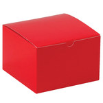 image of Red Colored Gift Boxes - 6 in x 6 in x 4 in - 3383