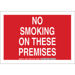 image of Brady B-555 Aluminum Rectangle Red No Smoking Sign - 10 in Width x 7 in Height - 128022
