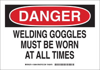 image of Brady B-555 Aluminum Rectangle White Arc Flash Sign - 10 in Width x 7 in Height - 128802