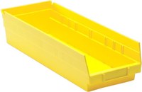 image of Quantum Storage Yellow Polypropylene Shelf Bin - 17 7/8 in Length - 6 5/8 in Width - 4 in Height - 02843