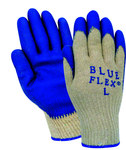 image of Red Steer Blueflex A377 Blue/White Large Cotton/Polyester Work Gloves - Rubber Palm Only Coating - A377-L