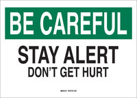 image of Brady B-555 Aluminum Rectangle White Safety Awareness Sign - 10 in Width x 7 in Height - 42876