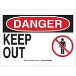 image of Brady B-302 Polyester Rectangle White Restricted Area Sign - 10 in Width x 7 in Height - Laminated - 131651