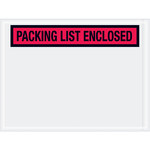 image of Red Packing List Enclosed Envelopes - 6 in x 4.5 in - 2 Mil Poly Thick - SHP-8221