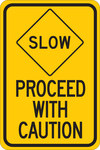 image of Brady B-555 Aluminum Rectangle Yellow Stop Signs, Traffic Control Signs & Banners Sign - 12 in Width x 18 in Height - 124488