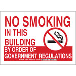 image of Brady B-555 Aluminum Rectangle White No Smoking Sign - 10 in Width x 7 in Height - 128034