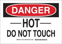image of Brady B-555 Aluminum Rectangle White Equipment Safety Sign - 10 in Width x 7 in Height - 123725