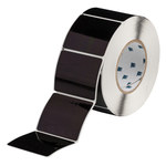 image of Brady THTEP177-593-.25BK Die-Cut Printer Label Roll - 3 in x 2 1/2 in - Polyester - Black - B-593 - 80243